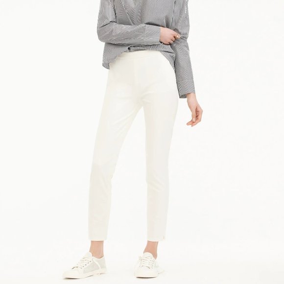 NWT J. Crew Ivory Martie Pant in Bi-Stretch Cotton - Picture 1 of 3